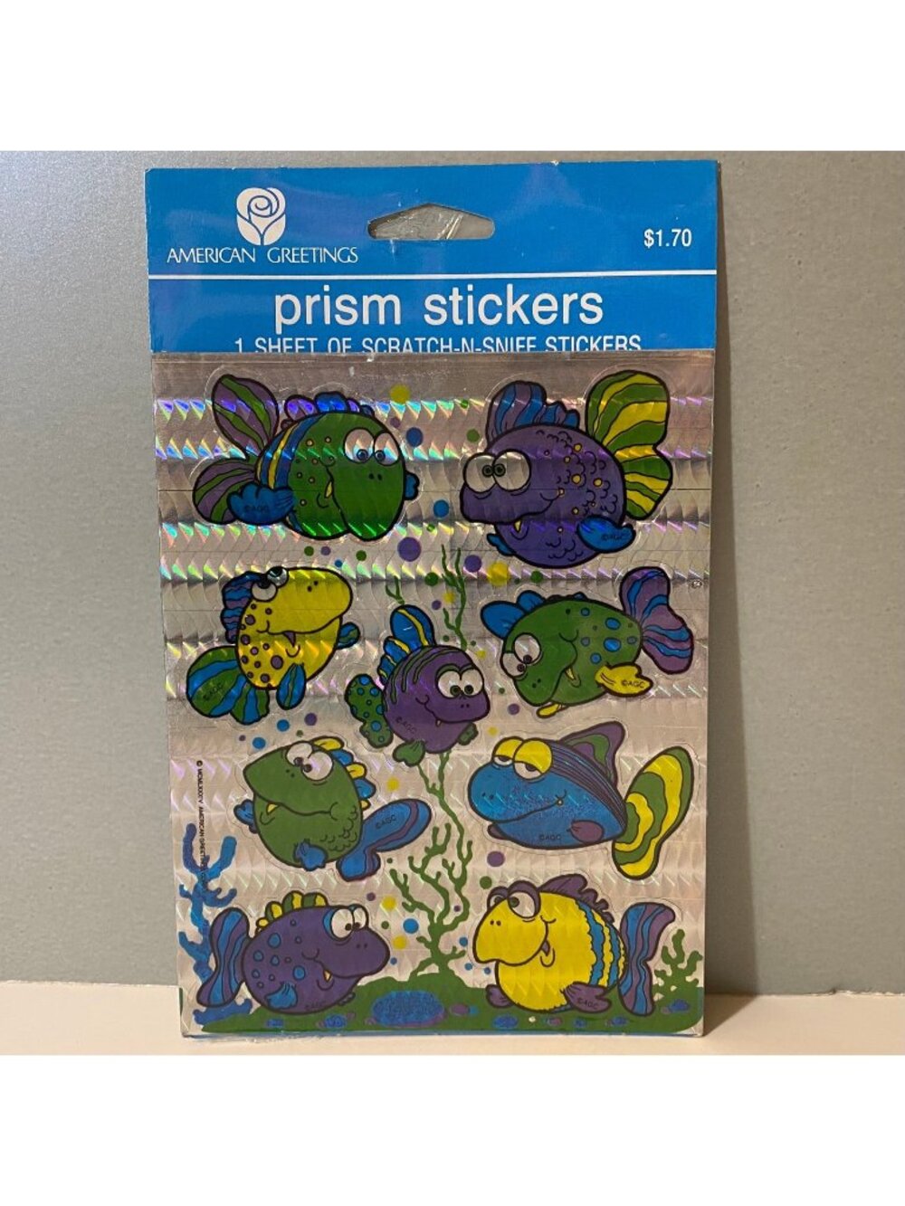 Vintage American Greetings Prism Fish Scratch & Sniff Stickers